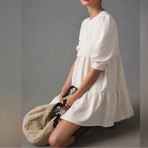 Anthropologie Cream Mini Dress